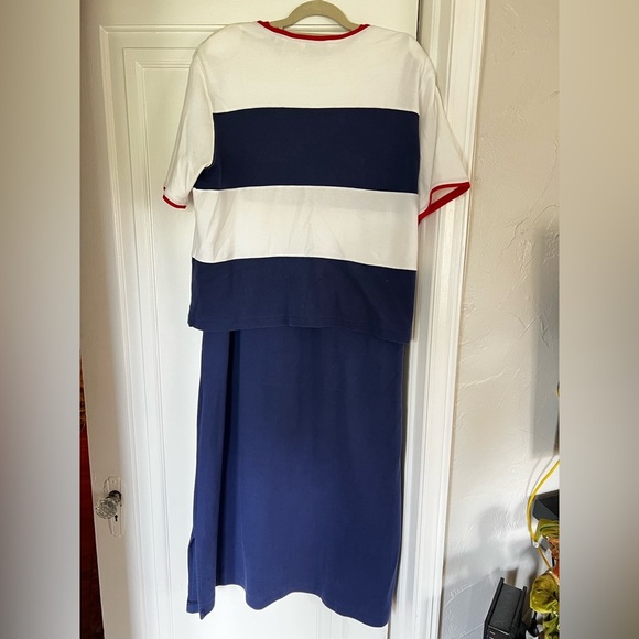 Bechamel 2-Piece Set XL Striped Dress + Button Cardigan Cotton Stretch, Retro - Picture 8 of 13